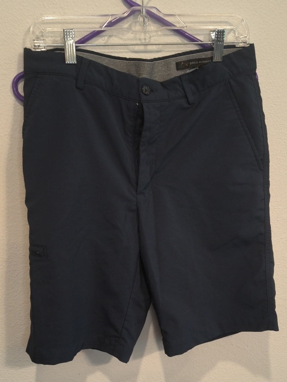 Greg Norman Collection Navy Flat-Front Performance Shorts 32w